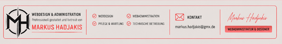 Webdesign & Administration - Markus Hadjakis - markus.hadjakis@gmx.de